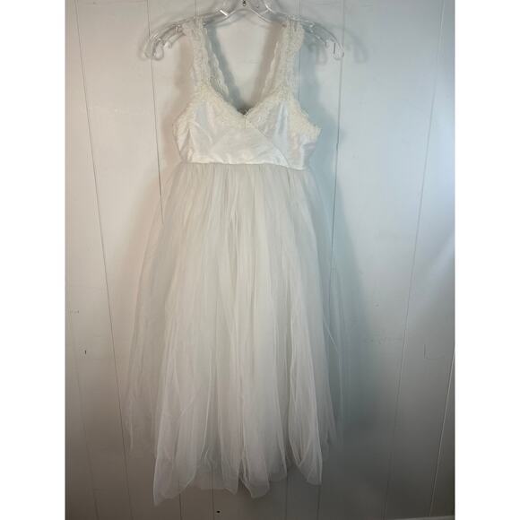 Bardot Juniors Girls Size 8 White Tulle 1st Communion, Flower Girl Dress - Picture 1 of 6